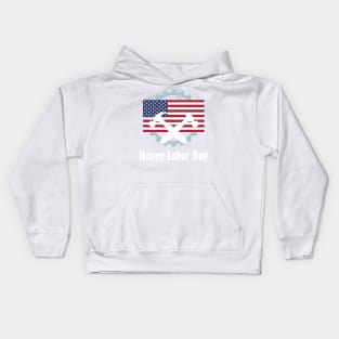 Happy Labor Day Emblem Kids Hoodie